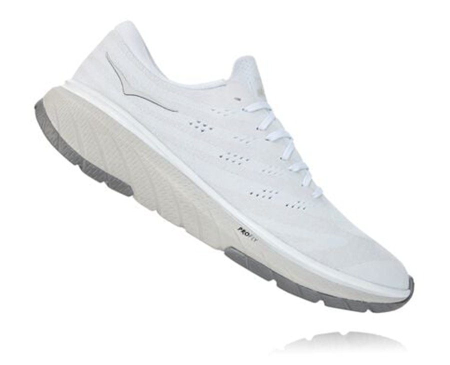 Running Shoes Mens - Hoka One One Cavu 3 - White - DIROBNF-69